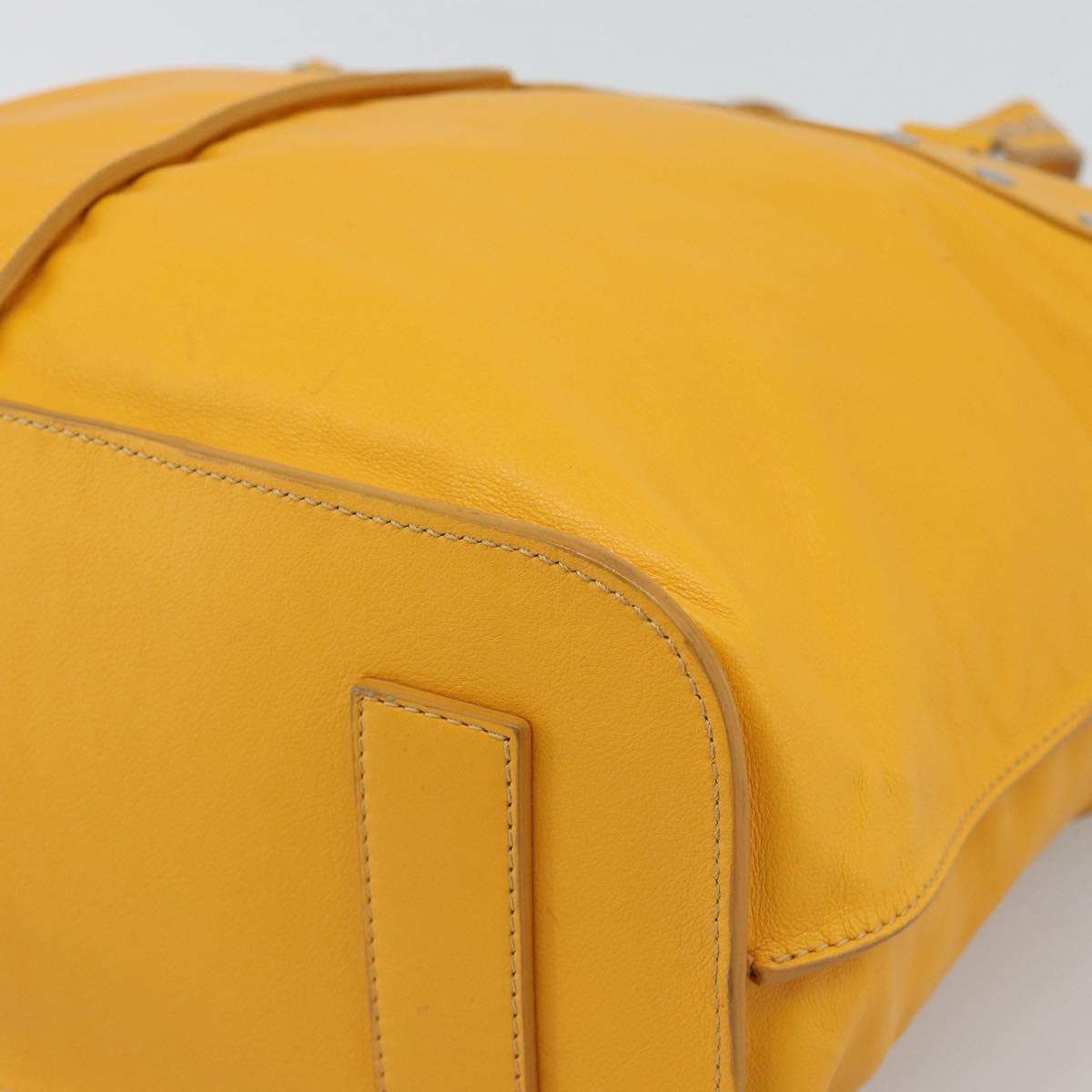 CELINE Hand Bag Leather Yellow Silver Auth 192757A - Jerrillo image 10