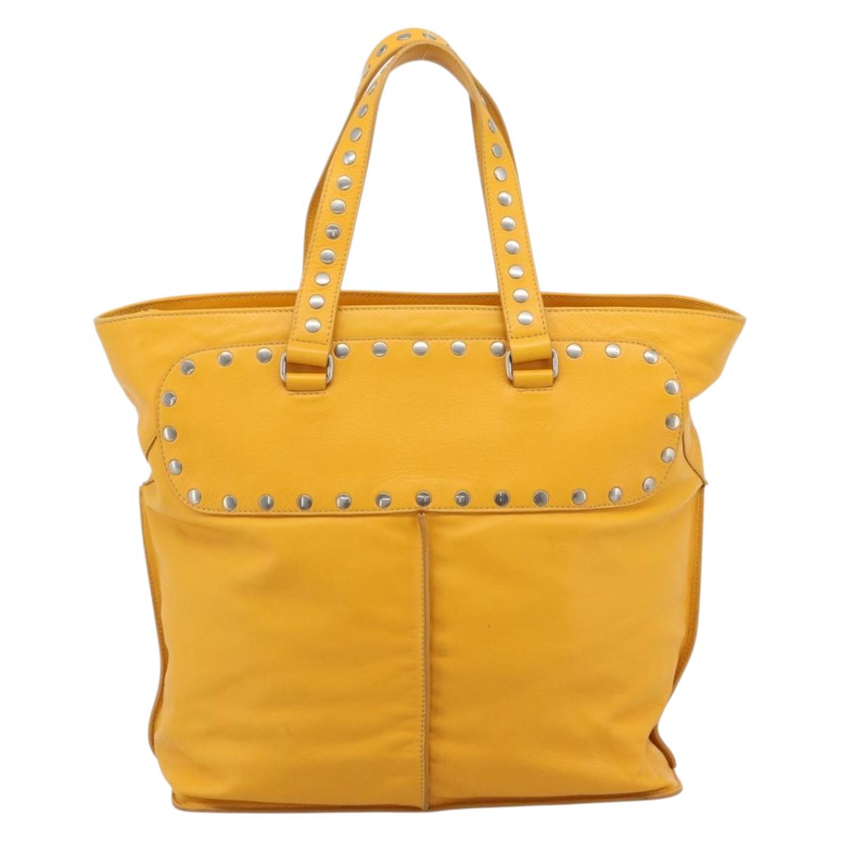 CELINE Hand Bag Leather Yellow Silver Auth 192757A - Jerrillo image 3