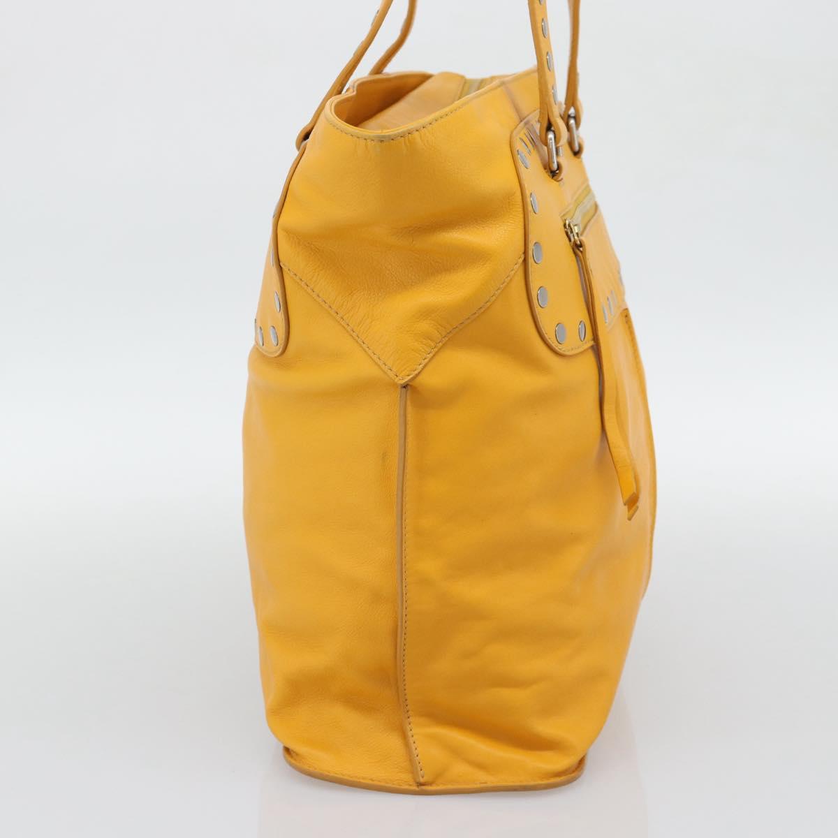 CELINE Hand Bag Leather Yellow Silver Auth 192757A - Jerrillo image 4