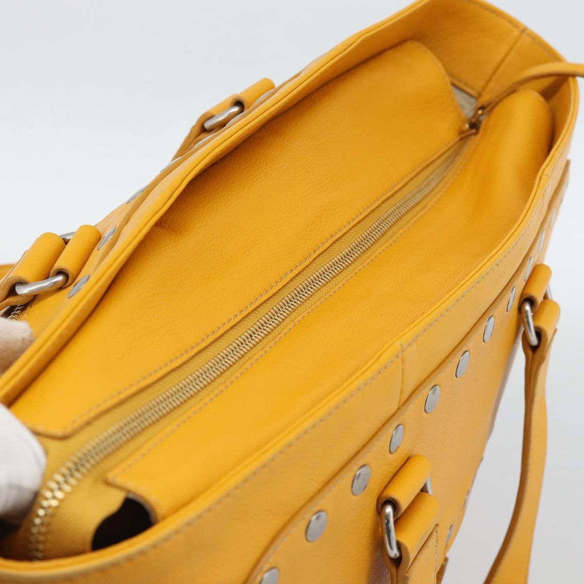 CELINE Hand Bag Leather Yellow Silver Auth 192757A - Jerrillo image 6