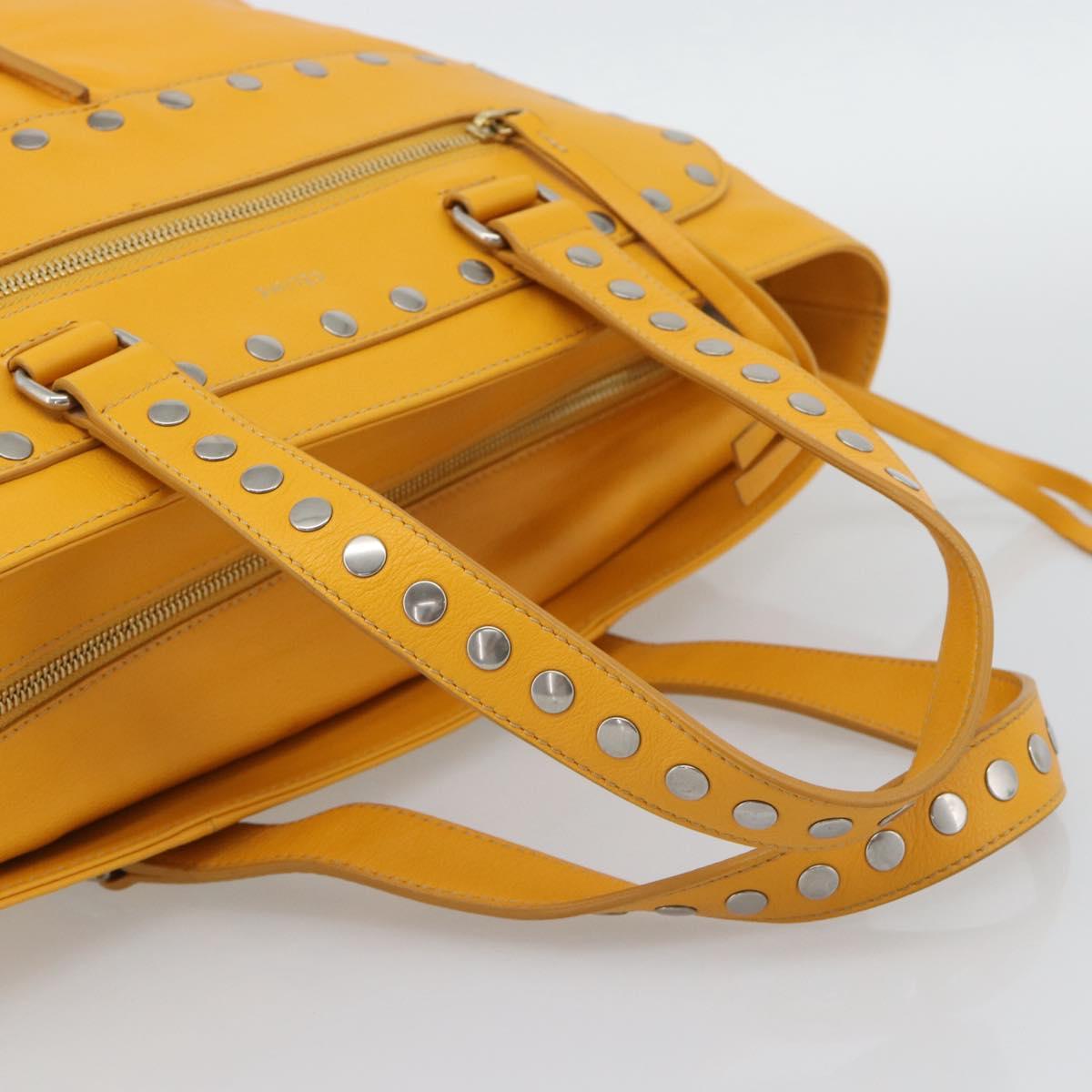CELINE Hand Bag Leather Yellow Silver Auth 192757A - Jerrillo image 7