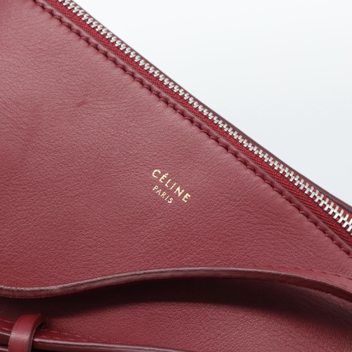 CELINE Shoulder Bag Leather Bordeaux Silver Auth 192759A - Jerrillo image 10