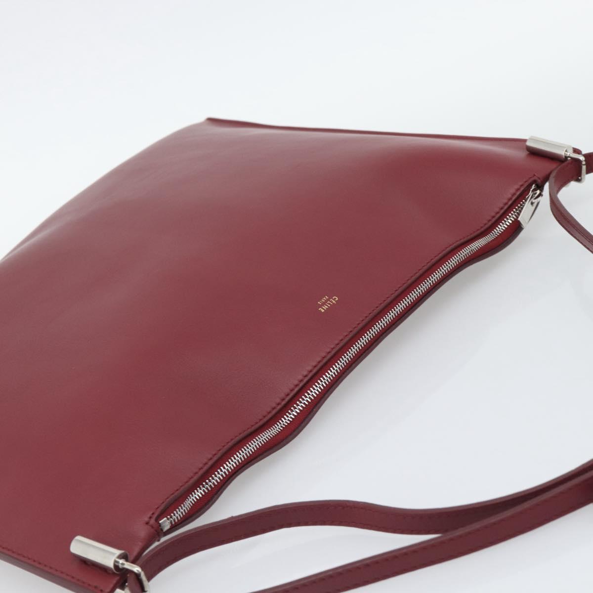 CELINE Shoulder Bag Leather Bordeaux Silver Auth 192759A - Jerrillo image 6