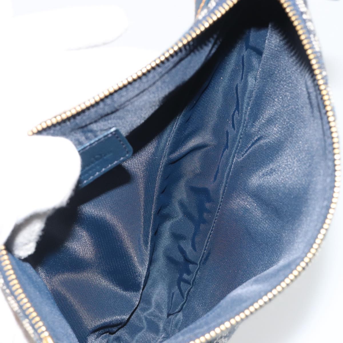 Christian Dior Trotter Canvas Saddle Pouch Navy Gold Auth 192762V - Jerrillo image 10