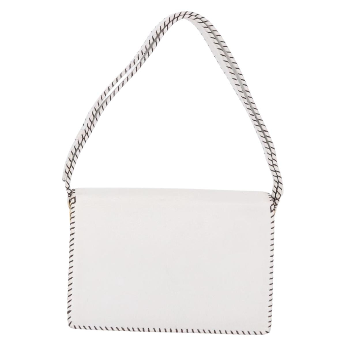 FENDI Shoulder Bag Leather White Gold Tone Auth 192766V - Jerrillo image 2