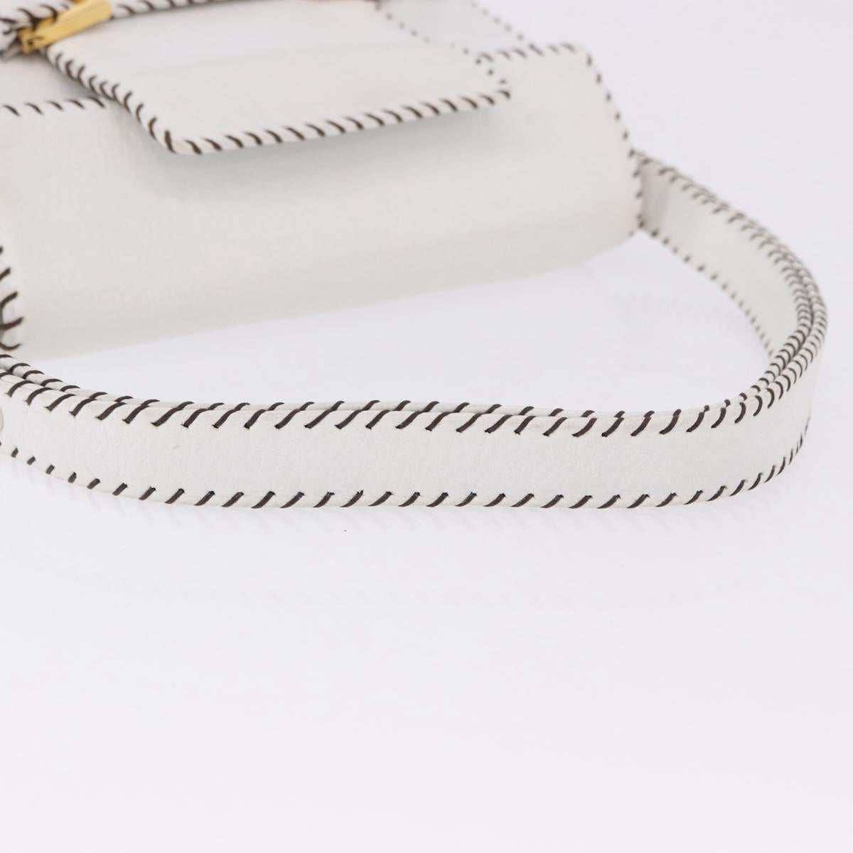FENDI Shoulder Bag Leather White Gold Tone Auth 192766V - Jerrillo image 8