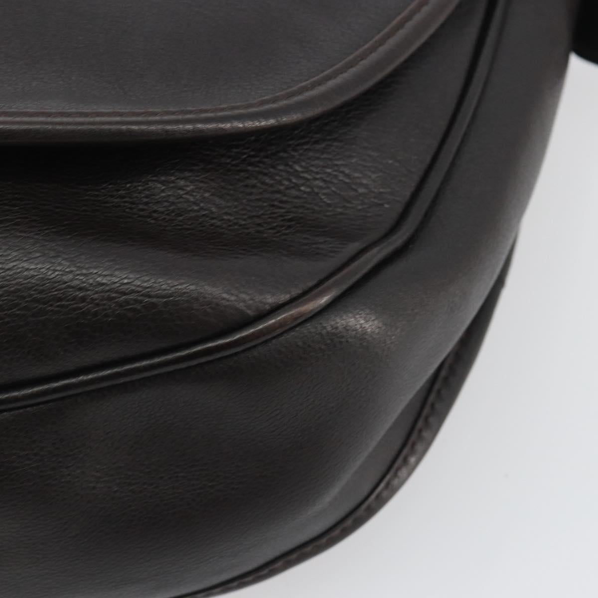 LOEWE Shoulder Bag Leather Dark Brown Gold Tone Auth 192782A - Jerrillo image 9