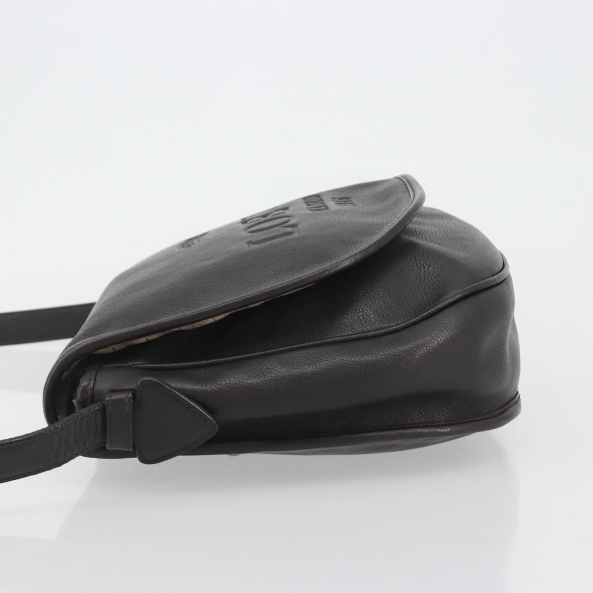 LOEWE Shoulder Bag Leather Dark Brown Gold Tone Auth 192782A - Jerrillo image 4