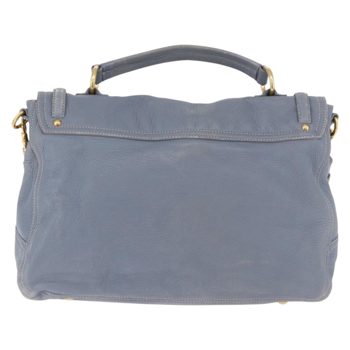 Miu Miu Hand Bag Leather 2way Light Blue Gold Tone Auth 192784A - Jerrillo image 2