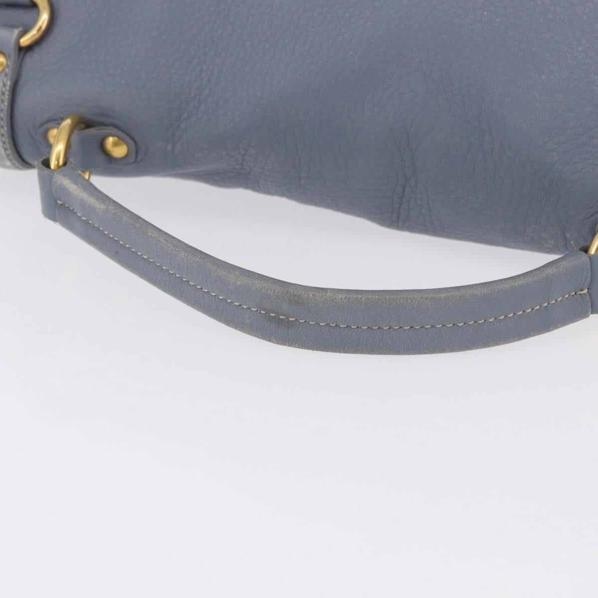 Miu Miu Hand Bag Leather 2way Light Blue Gold Tone Auth 192784A - Jerrillo image 7