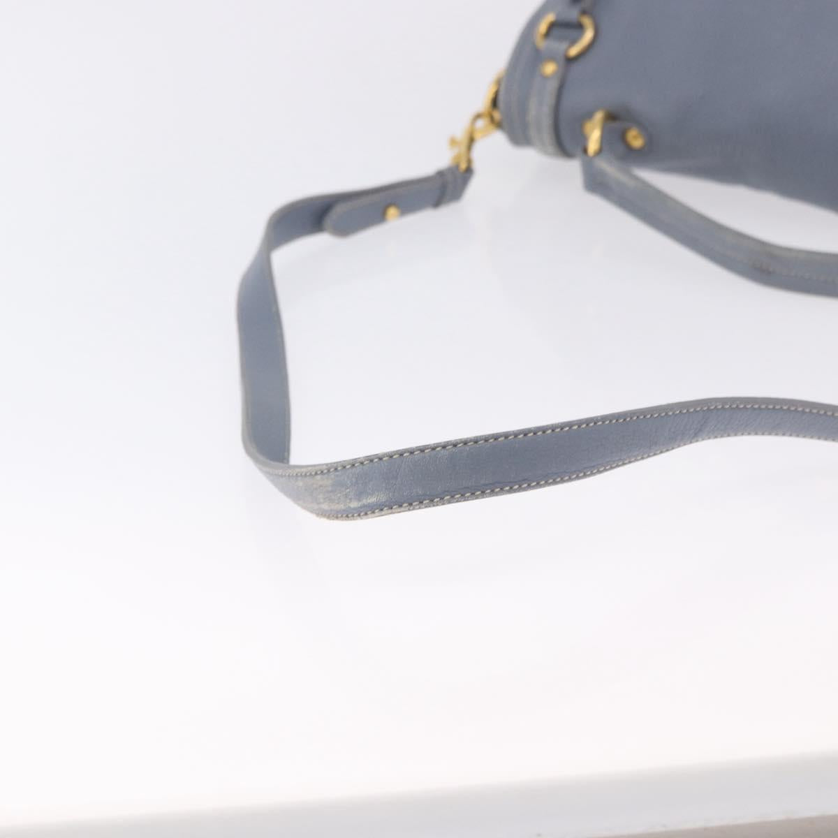 Miu Miu Hand Bag Leather 2way Light Blue Gold Tone Auth 192784A - Jerrillo image 8