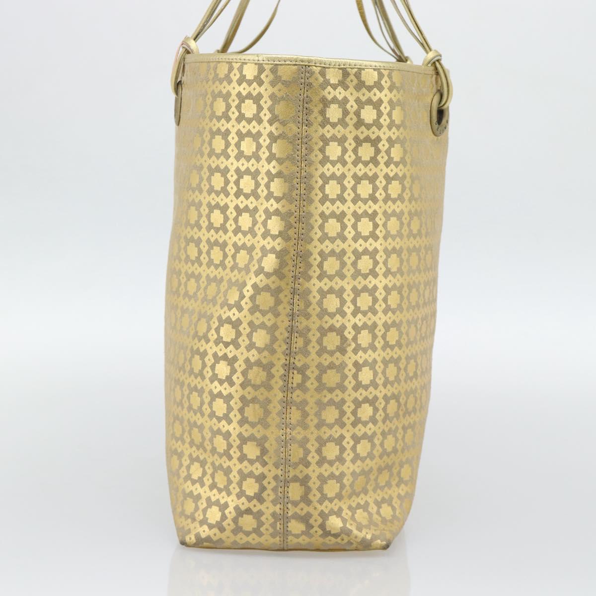 CELINE Tote Bag Suede Gold Auth 192815A - Jerrillo image 4