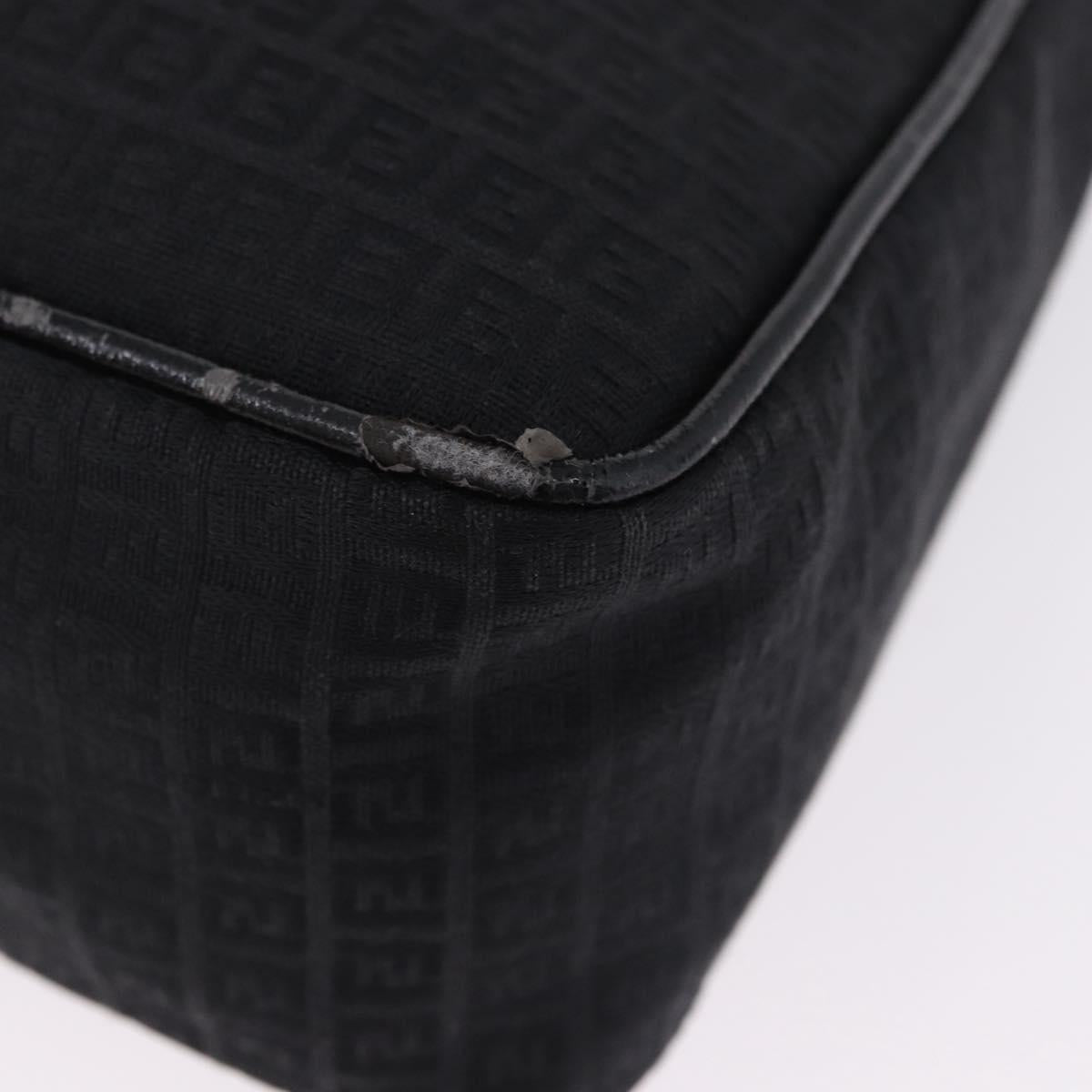 FENDI Zucchino Canvas Shoulder Bag Black Silver 8BR169 Auth 192840 - Jerrillo image 9