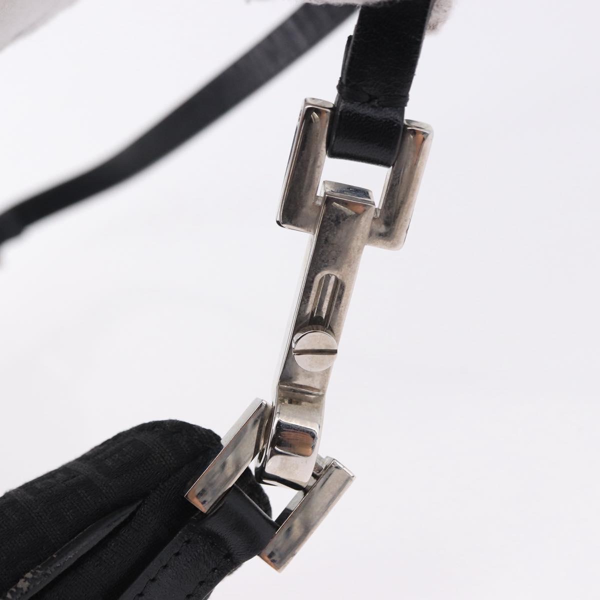 FENDI Zucchino Canvas Shoulder Bag Black Silver 8BR169 Auth 192840 - Jerrillo image 10