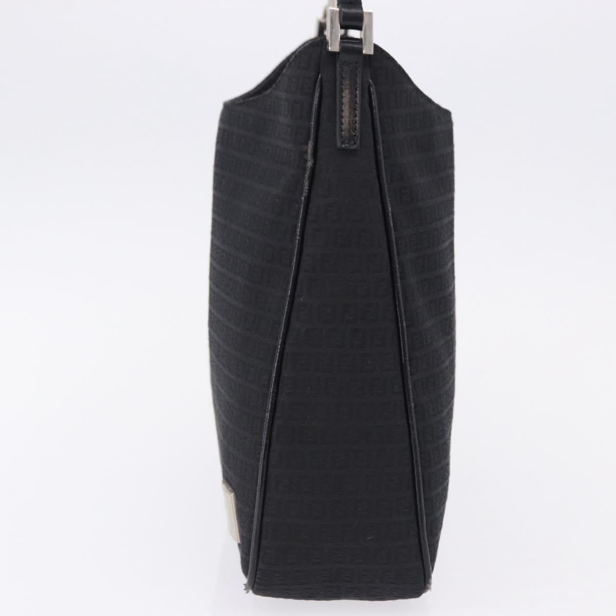 FENDI Zucchino Canvas Shoulder Bag Black Silver 8BR169 Auth 192840 - Jerrillo image 3