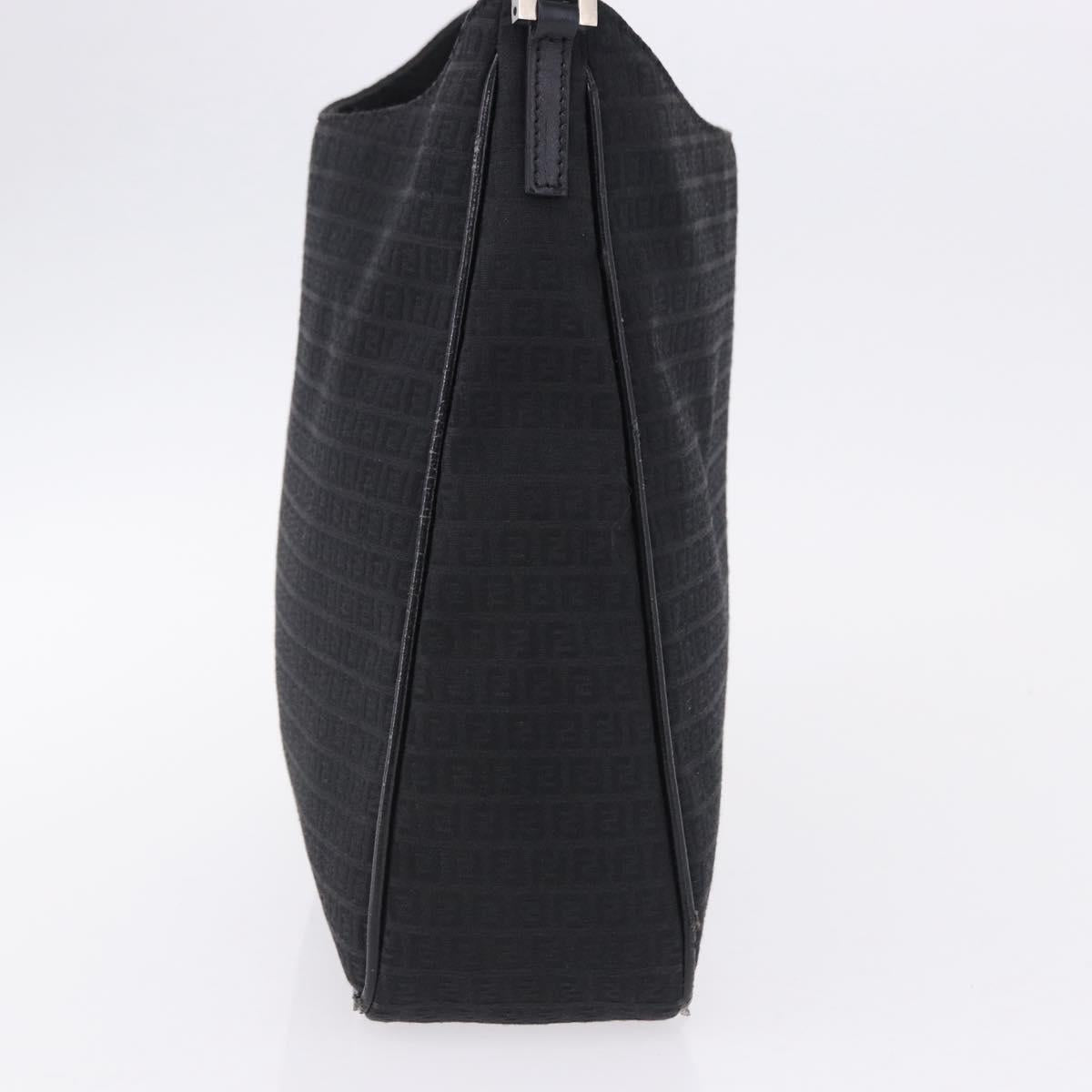 FENDI Zucchino Canvas Shoulder Bag Black Silver 8BR169 Auth 192840 - Jerrillo image 4