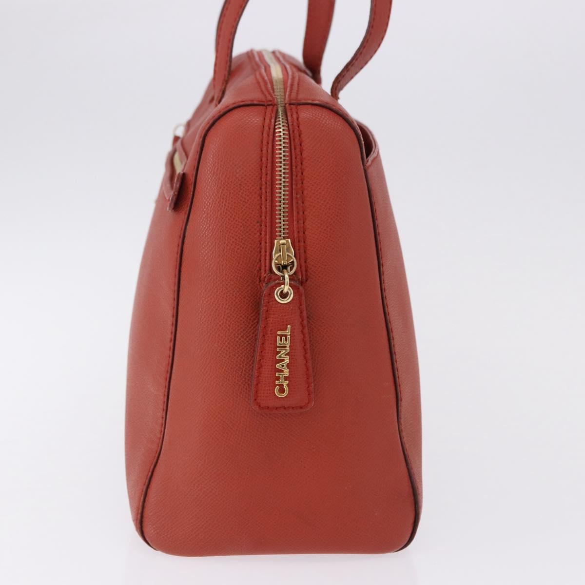 CHANEL Tote Bag Leather Orange Gold Tone CC Auth 192841 - Jerrillo image 5