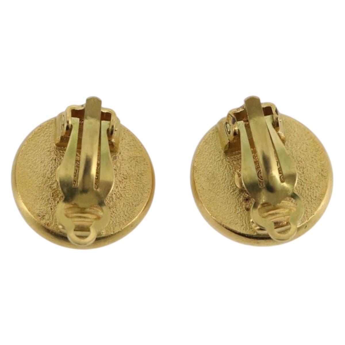 CHANEL Earring Metal Gold Tone Red CC Auth 192857V - Jerrillo image 3