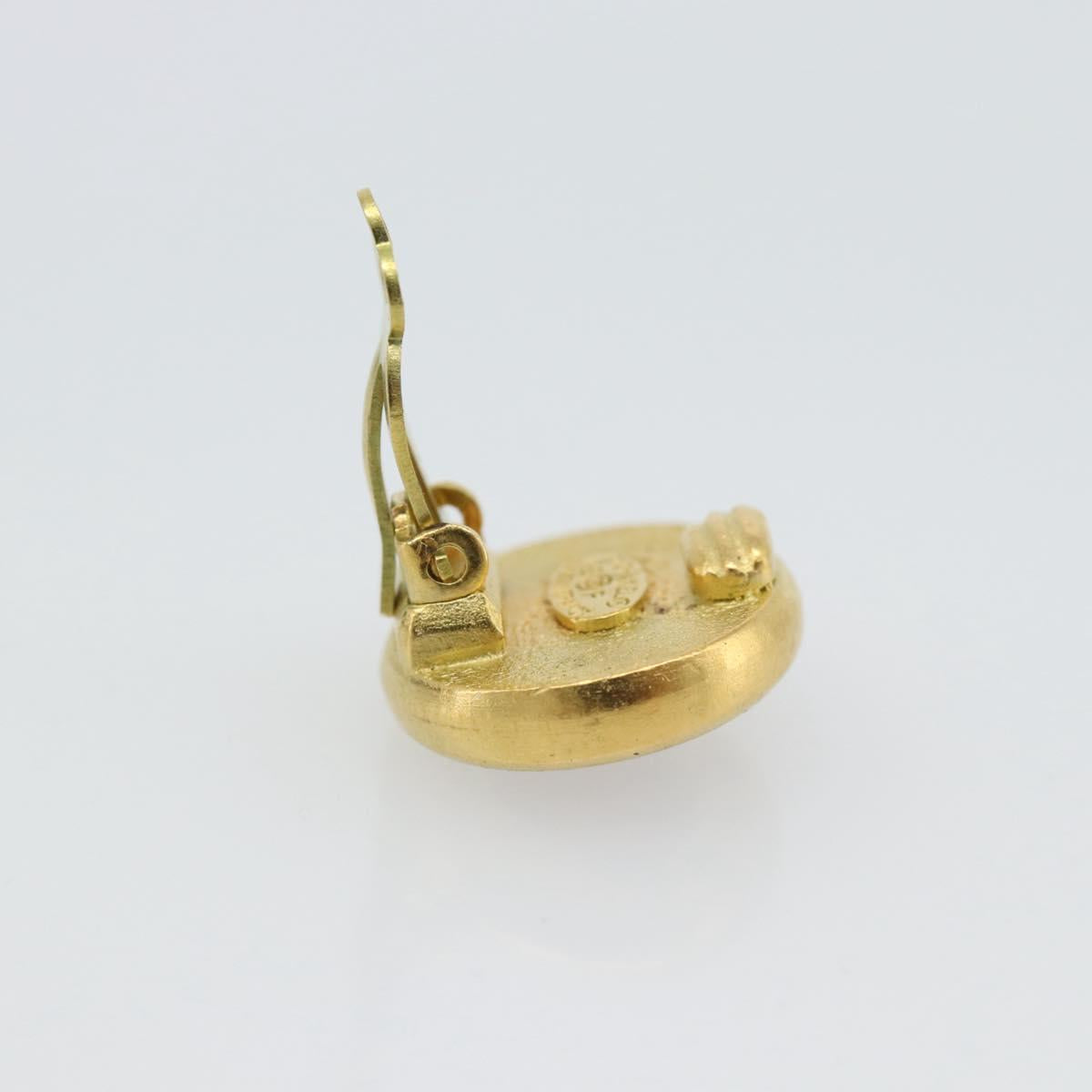 CHANEL Earring Metal Gold Tone Red CC Auth 192857V - Jerrillo image 5