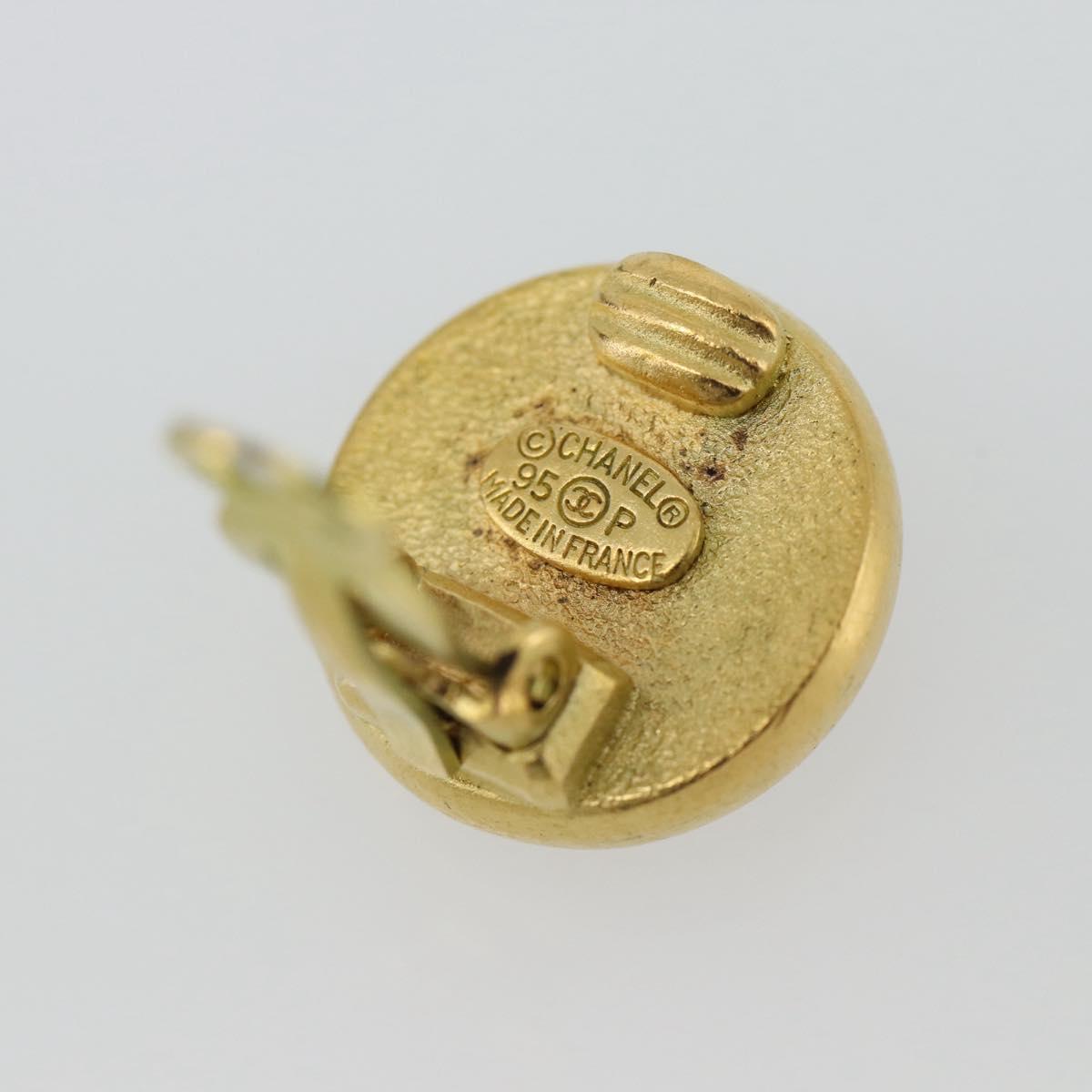 CHANEL Earring Metal Gold Tone Red CC Auth 192857V - Jerrillo image 7