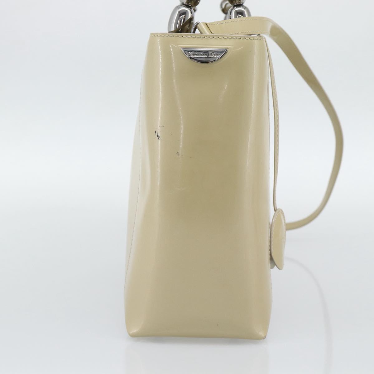Christian Dior Maris Pearl Tote Bag Patent 2way Champagne Gold Auth 192876A - Jerrillo image 3