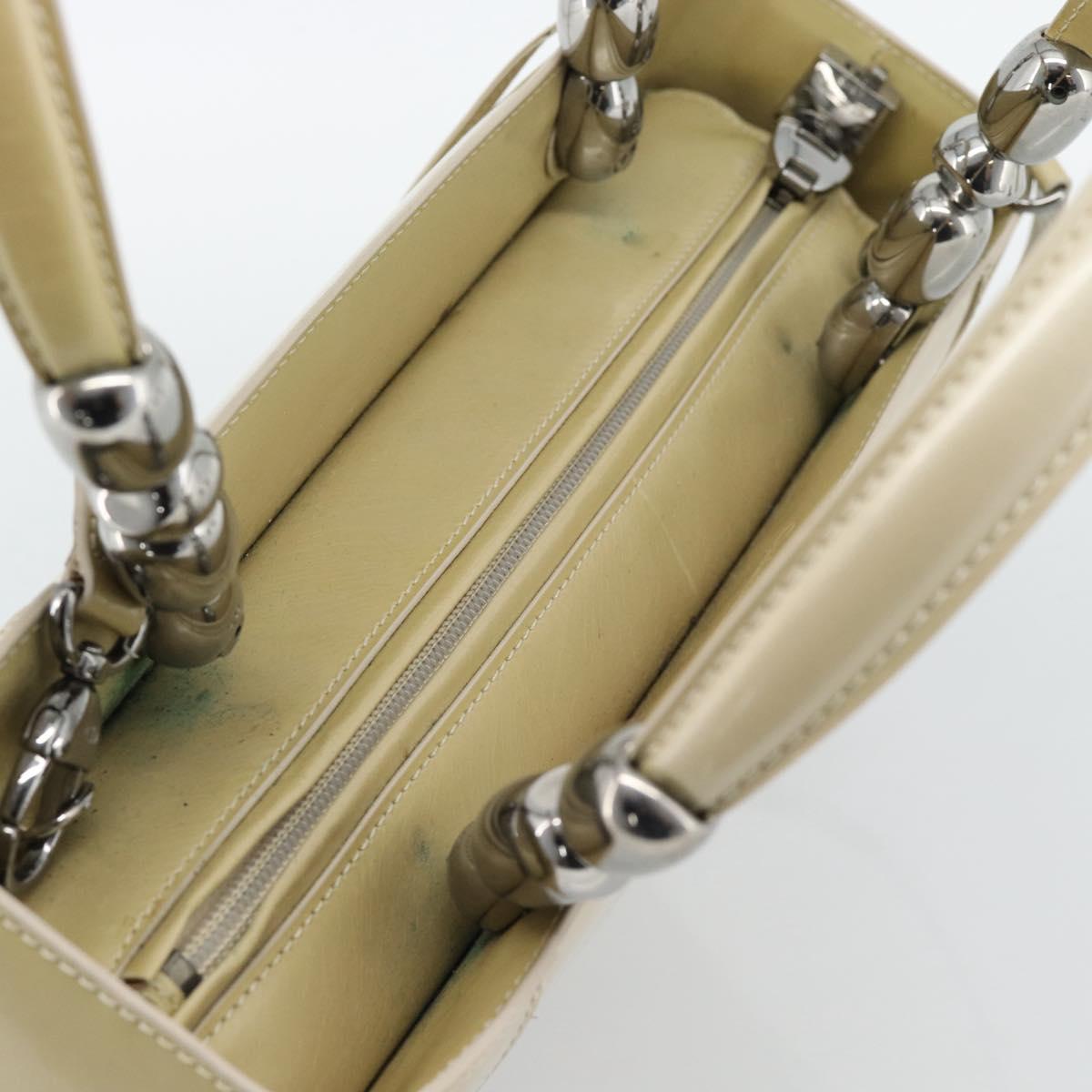 Christian Dior Maris Pearl Tote Bag Patent 2way Champagne Gold Auth 192876A - Jerrillo image 6