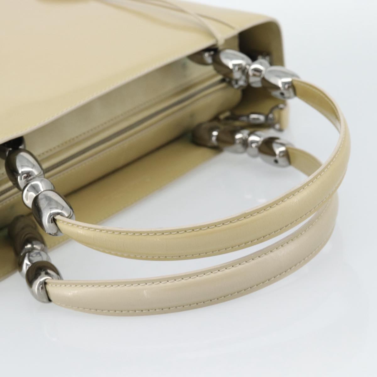 Christian Dior Maris Pearl Tote Bag Patent 2way Champagne Gold Auth 192876A - Jerrillo image 7