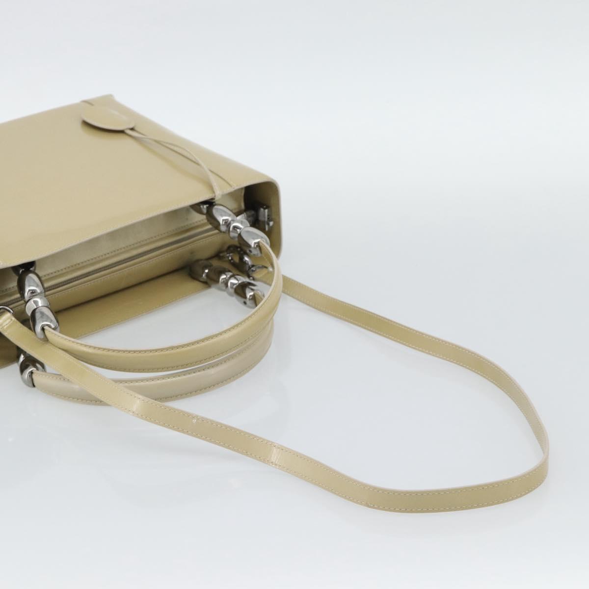 Christian Dior Maris Pearl Tote Bag Patent 2way Champagne Gold Auth 192876A - Jerrillo image 8