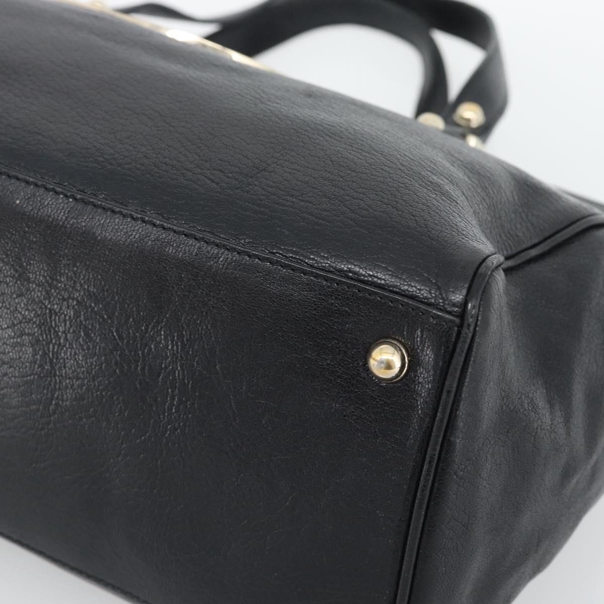 GUCCI Interlocking G Hand Bag Leather Black Gold Tone 131445 Auth 192909 - Jerrillo image 10
