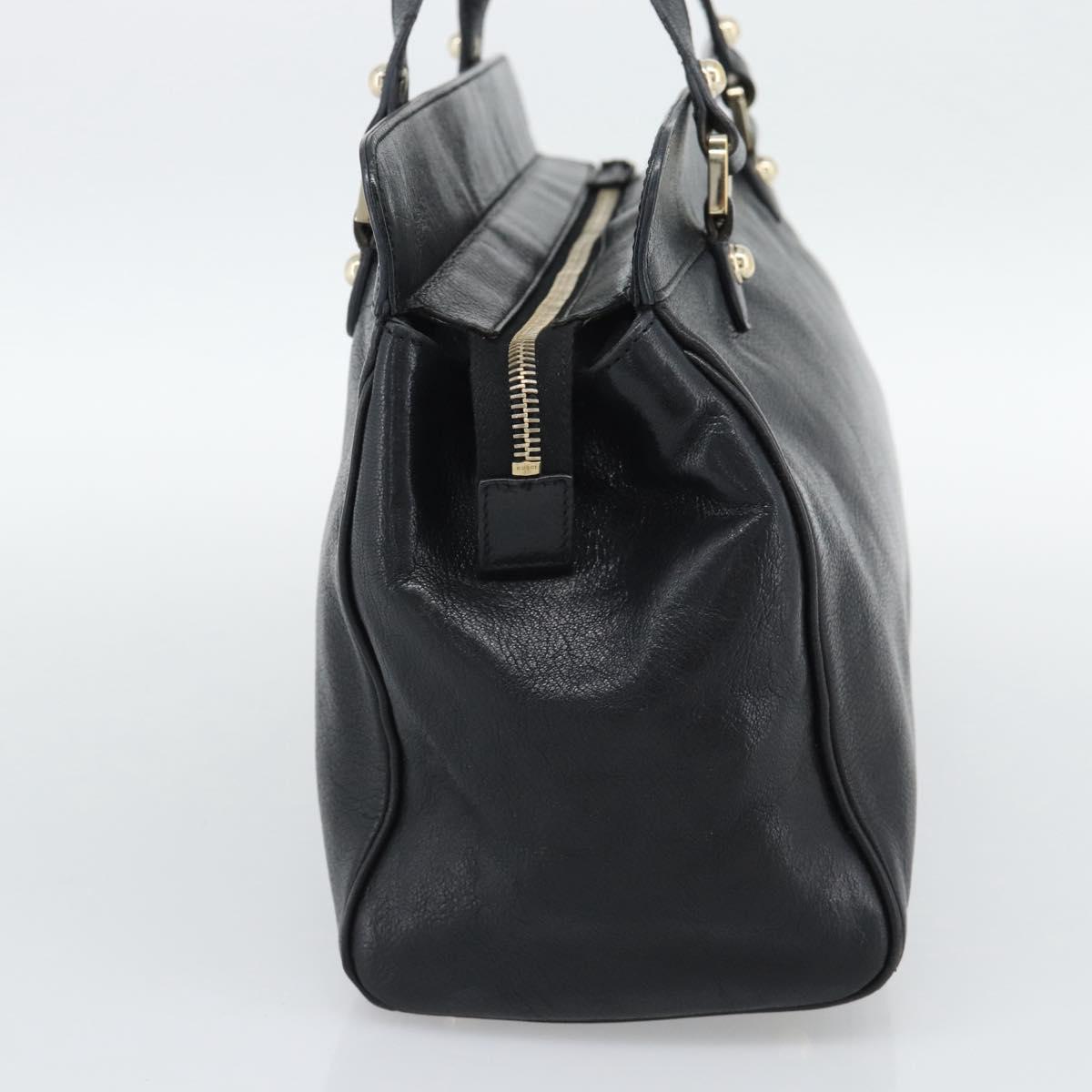 GUCCI Interlocking G Hand Bag Leather Black Gold Tone 131445 Auth 192909 - Jerrillo image 5