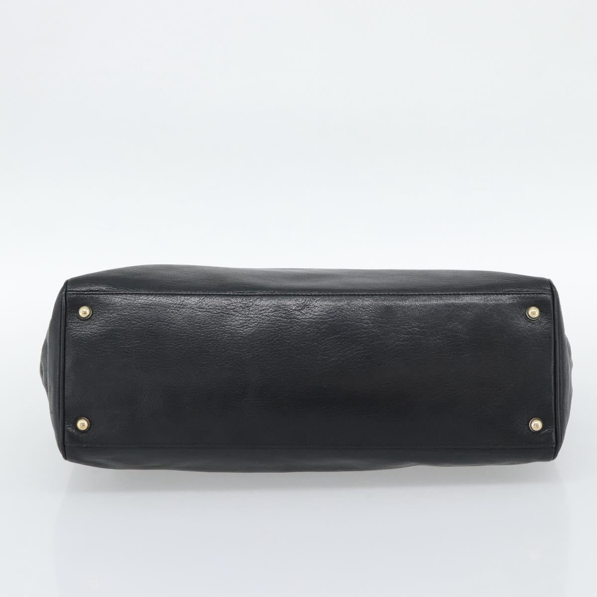 GUCCI Interlocking G Hand Bag Leather Black Gold Tone 131445 Auth 192909 - Jerrillo image 9