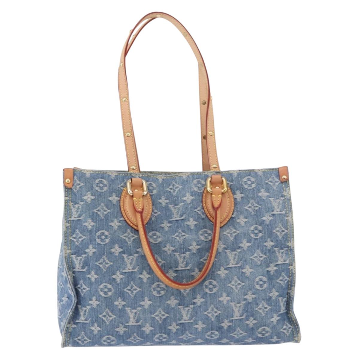 LOUIS VUITTON Monogram Denim On The Go MM Hand Bag Blue M46871 LV Auth 192928SAM - Jerrillo image 2
