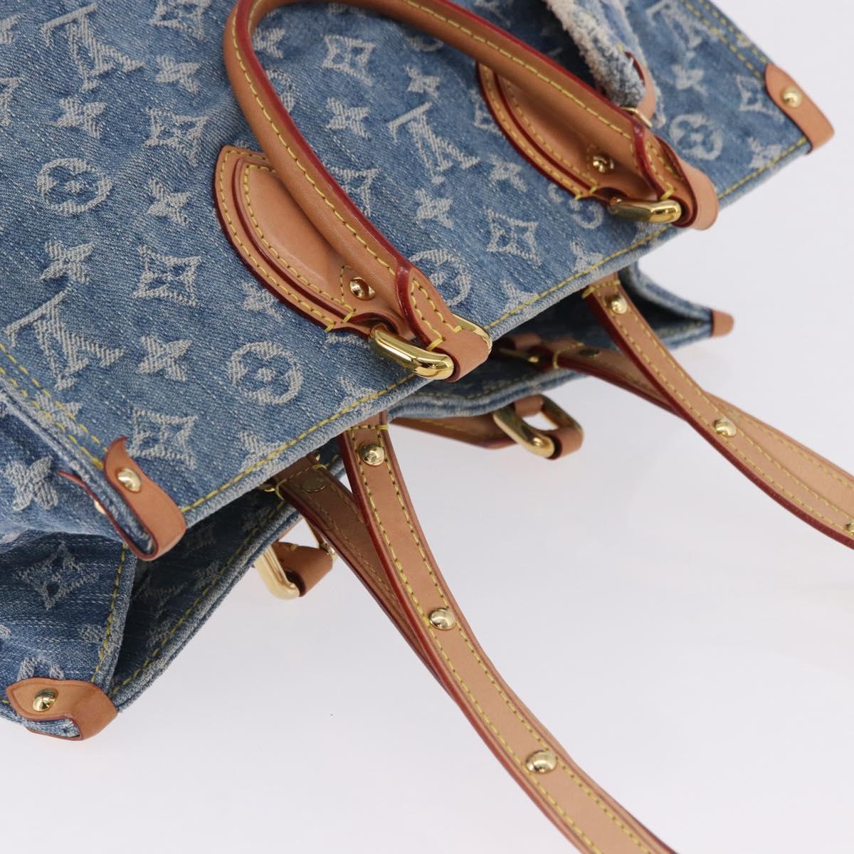 LOUIS VUITTON Monogram Denim On The Go MM Hand Bag Blue M46871 LV Auth 192928SAM - Jerrillo image 6