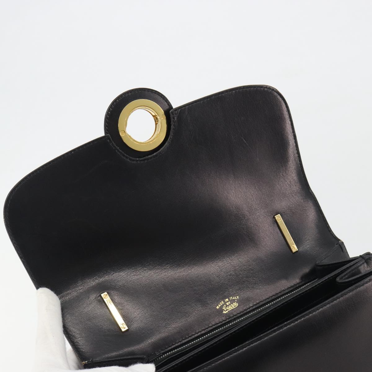 GUCCI Hand Bag Leather Black Gold 319795 Auth 192984A - Jerrillo image 9