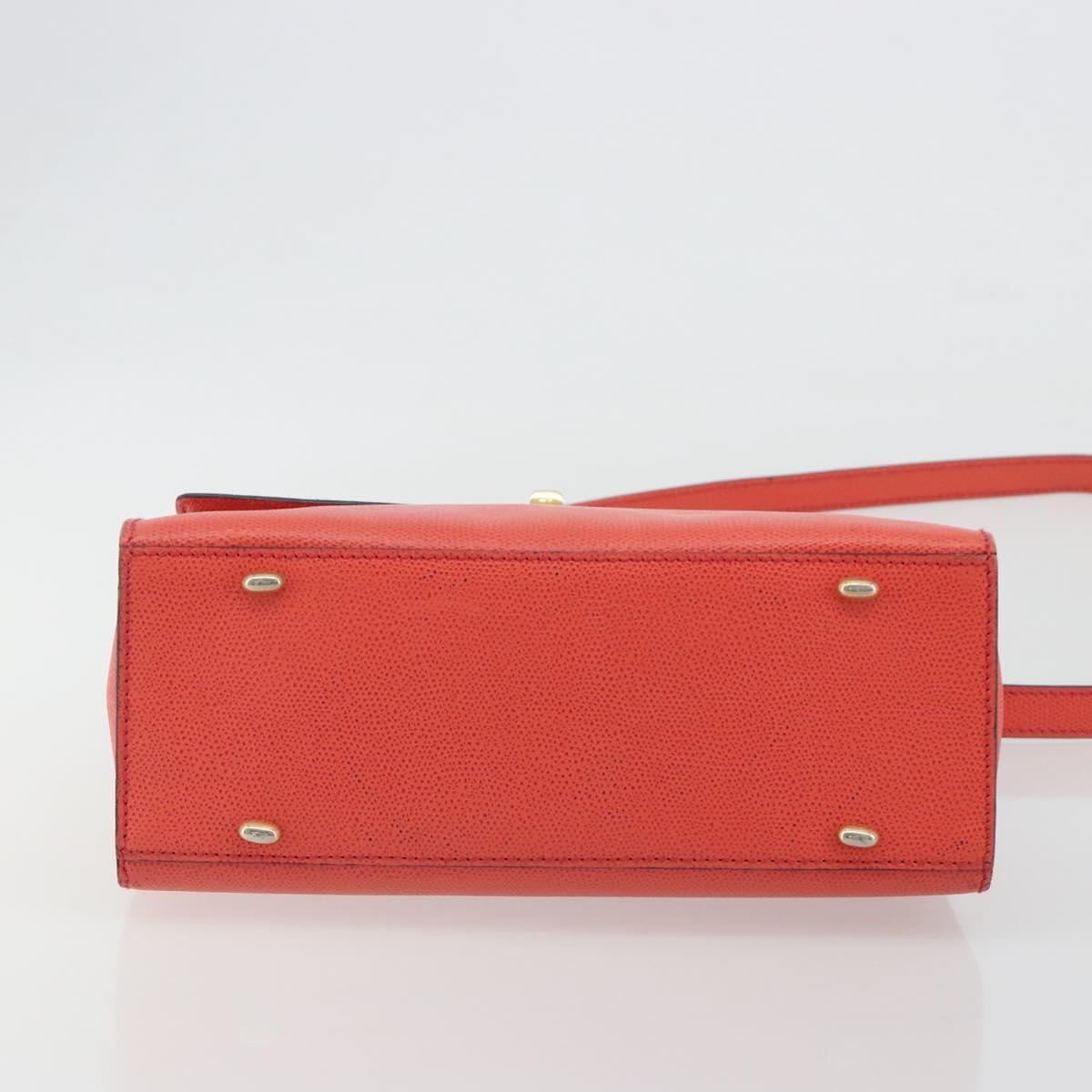 CELINE Hand Bag Leather 2way Red Gold Auth 192995 - Jerrillo image 5