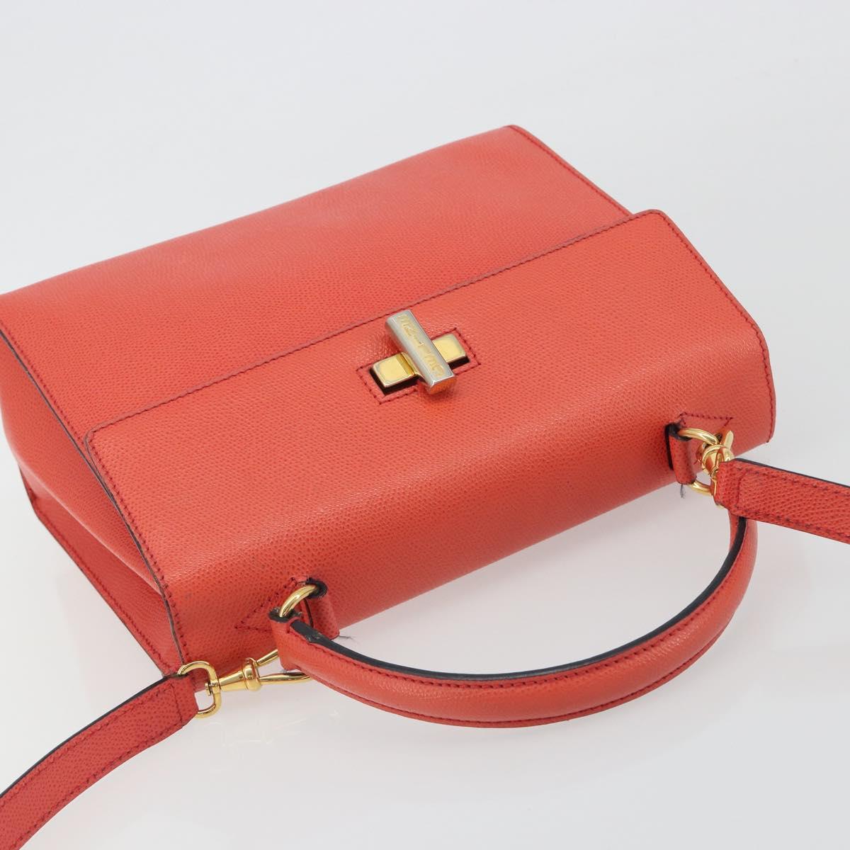 CELINE Hand Bag Leather 2way Red Gold Auth 192995 - Jerrillo image 6