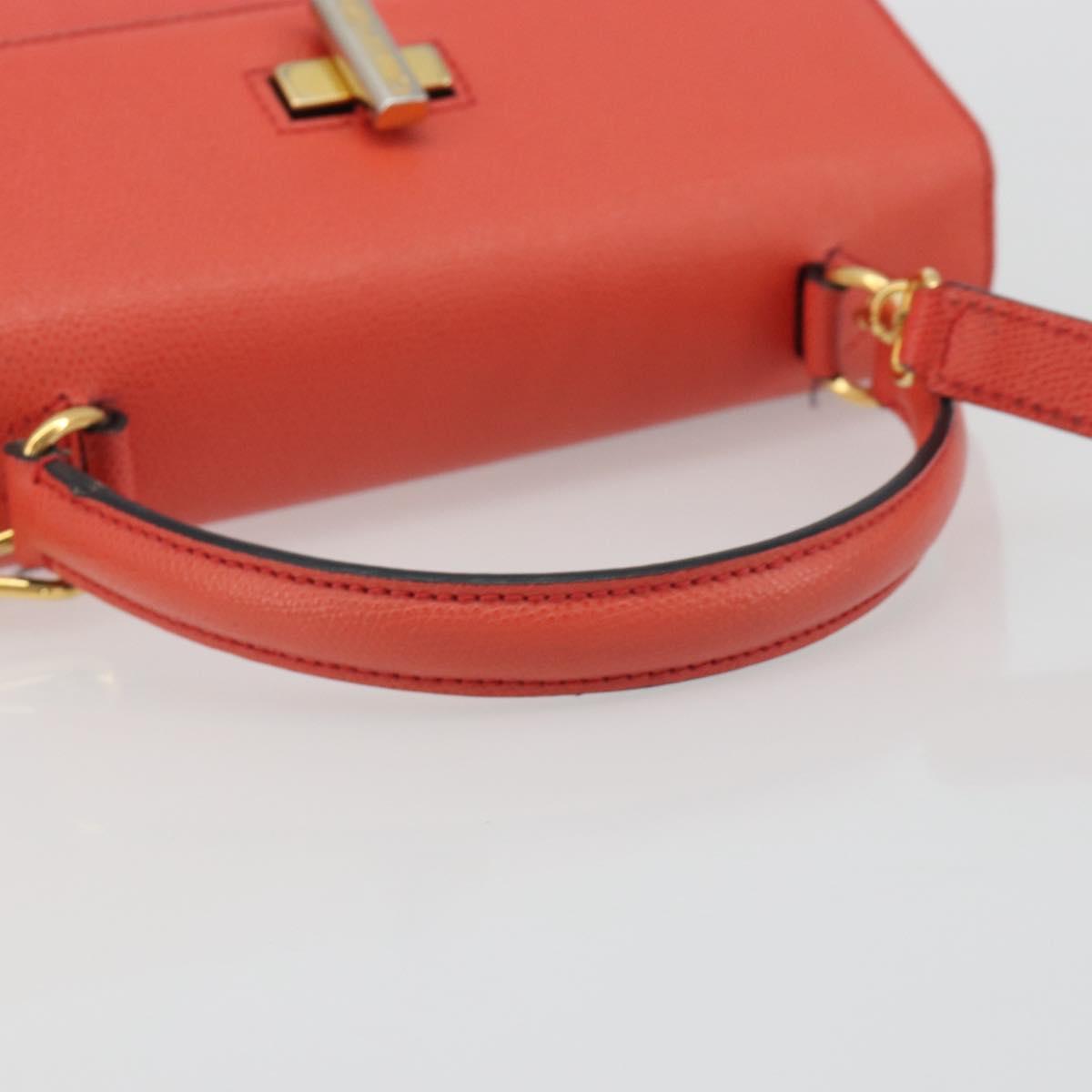 CELINE Hand Bag Leather 2way Red Gold Auth 192995 - Jerrillo image 7