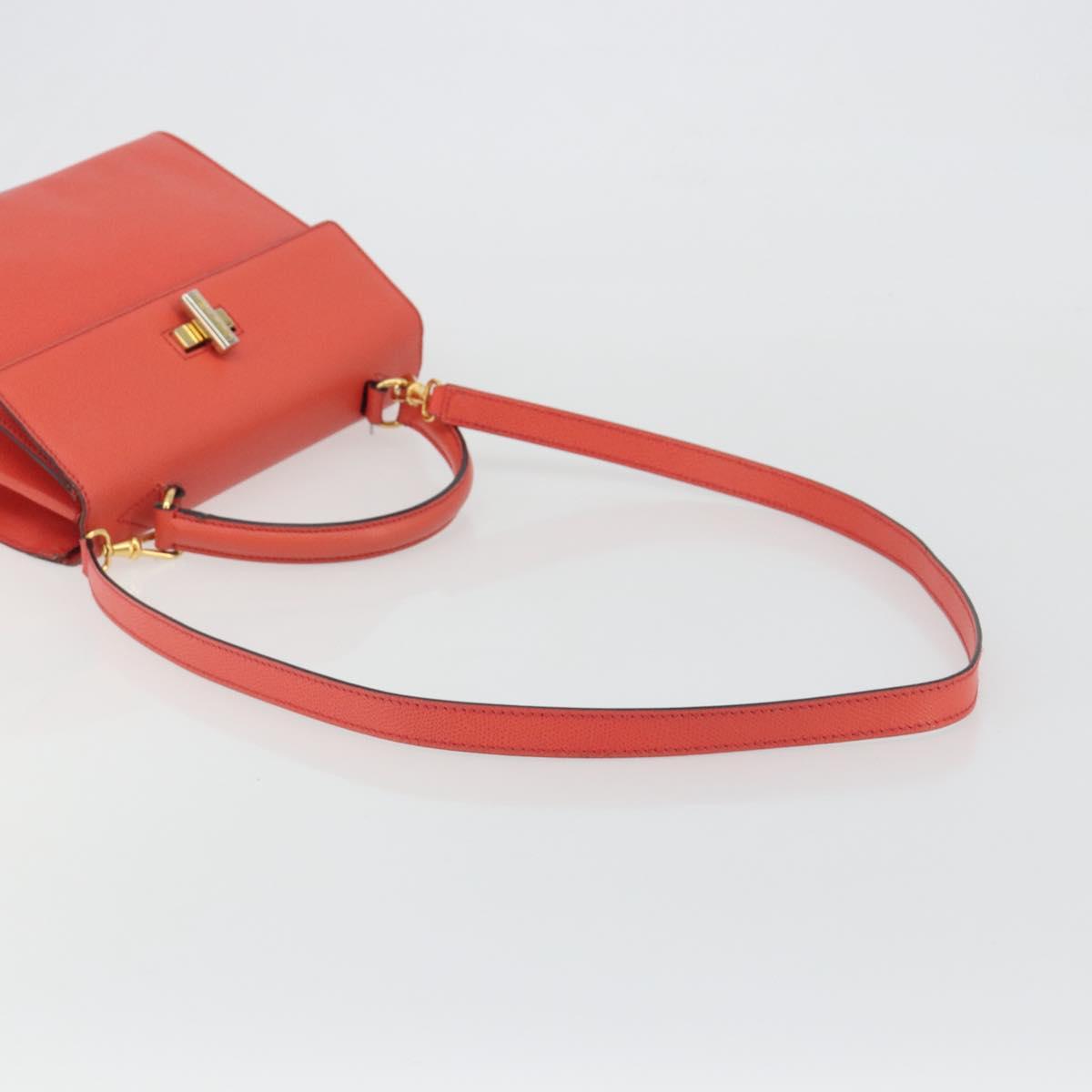 CELINE Hand Bag Leather 2way Red Gold Auth 192995 - Jerrillo image 8