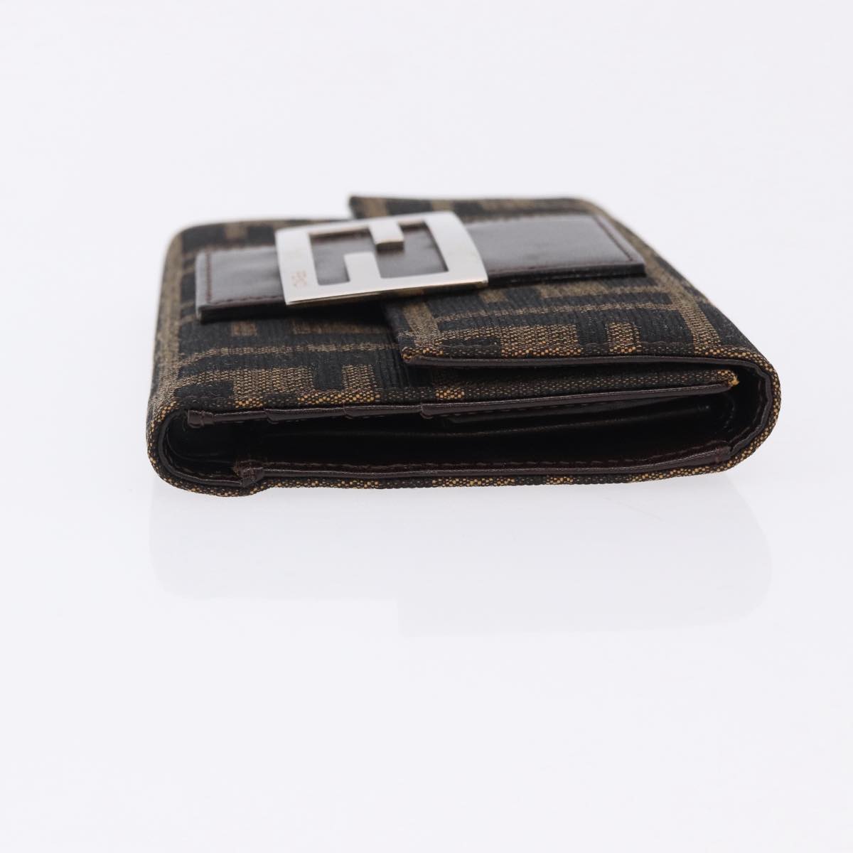 FENDI Zucca Canvas Mamma Baguette Wallet Black Brown Auth 193019V - Jerrillo image 4