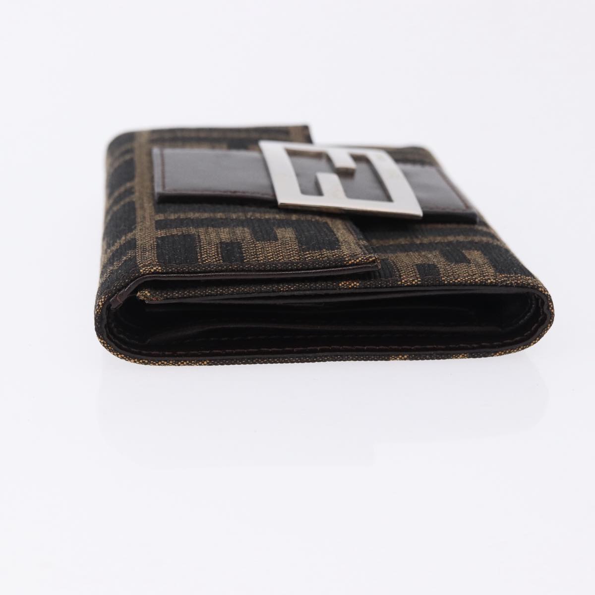 FENDI Zucca Canvas Mamma Baguette Wallet Black Brown Auth 193019V - Jerrillo image 5