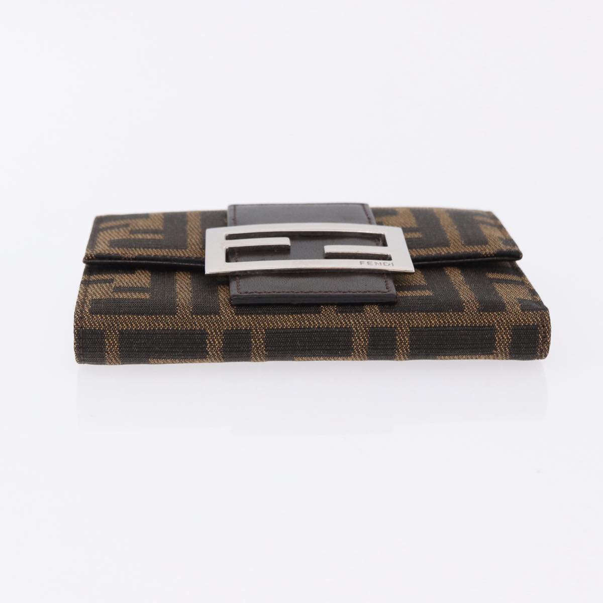 FENDI Zucca Canvas Mamma Baguette Wallet Black Brown Auth 193019V - Jerrillo image 7