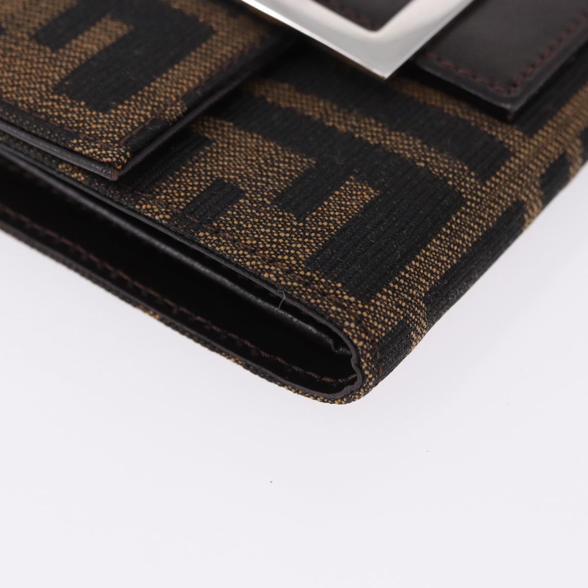 FENDI Zucca Canvas Mamma Baguette Wallet Black Brown Auth 193019V - Jerrillo image 8
