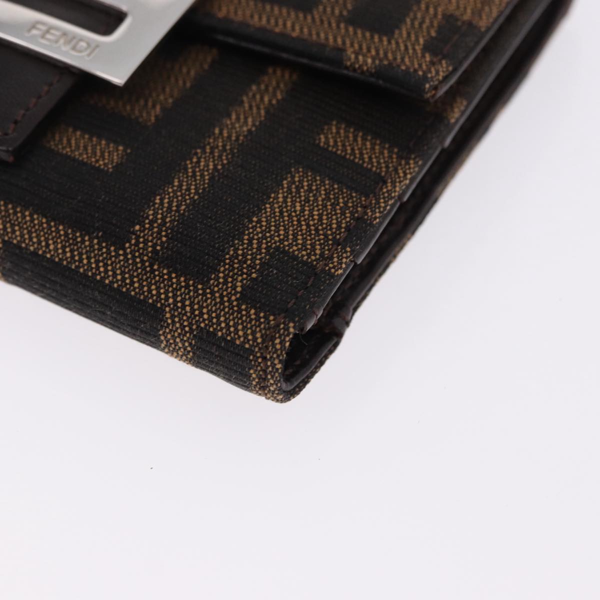 FENDI Zucca Canvas Mamma Baguette Wallet Black Brown Auth 193019V - Jerrillo image 9