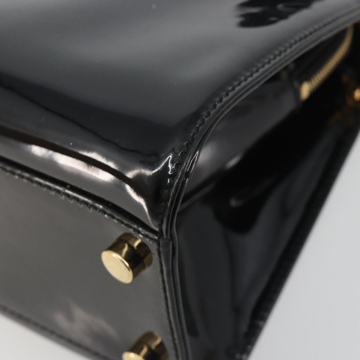 SAINT LAURENT Hand Bag Patent Leather Black Gold Auth 193027A - Jerrillo image 8