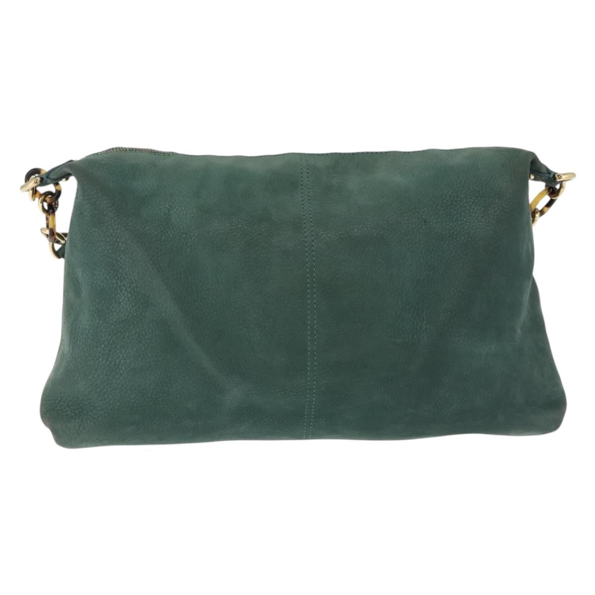 FENDI Shoulder Bag Leather Green Gold Auth 193051V - Jerrillo image 3