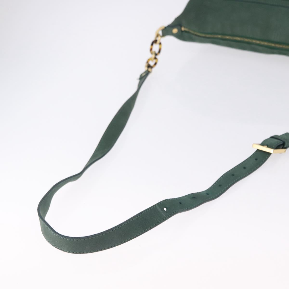 FENDI Shoulder Bag Leather Green Gold Auth 193051V - Jerrillo image 7