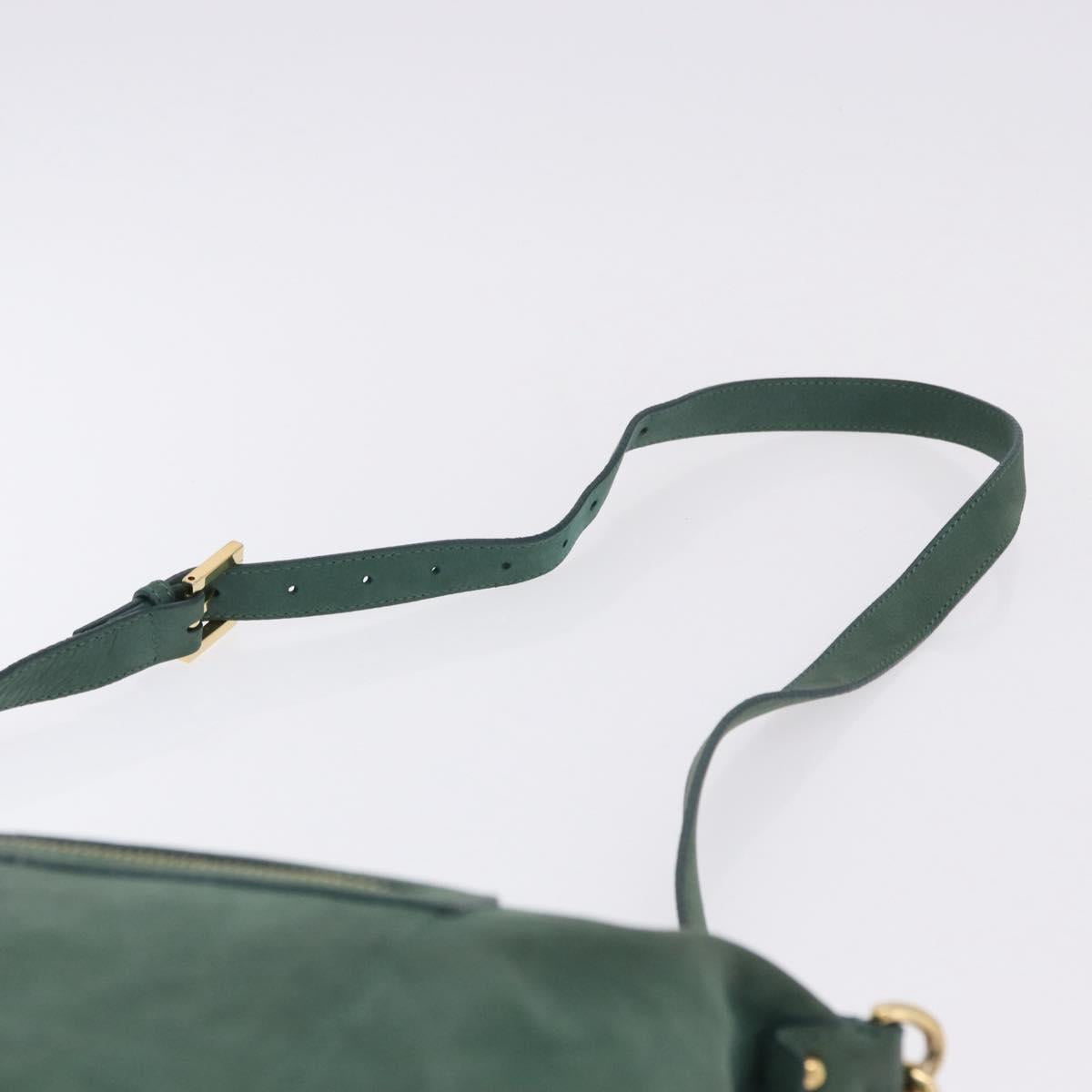 FENDI Shoulder Bag Leather Green Gold Auth 193051V - Jerrillo image 8