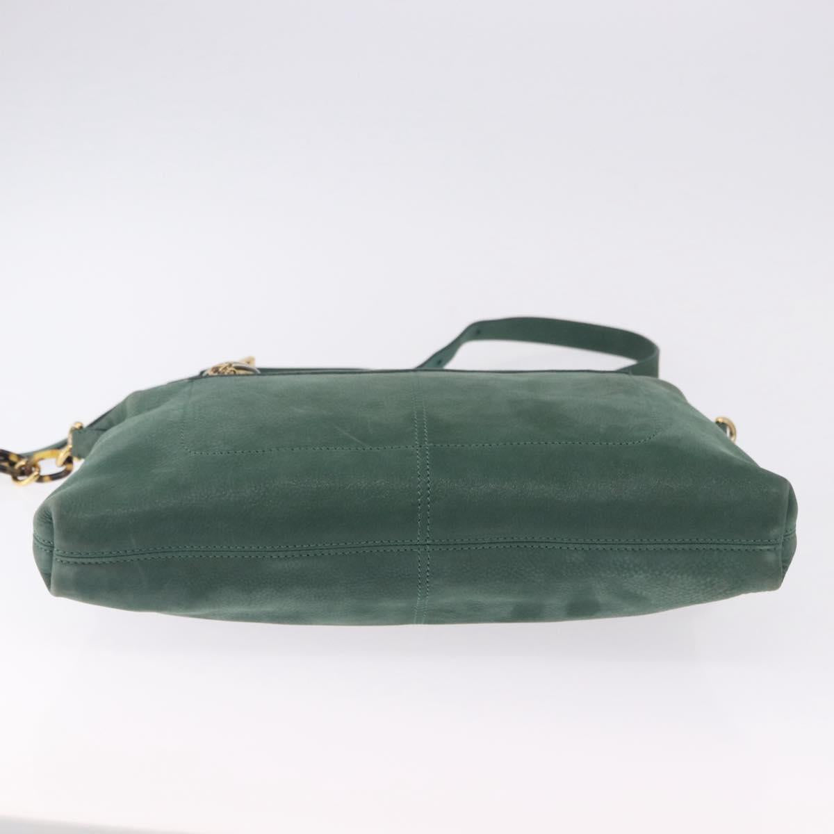 FENDI Shoulder Bag Leather Green Gold Auth 193051V - Jerrillo image 9