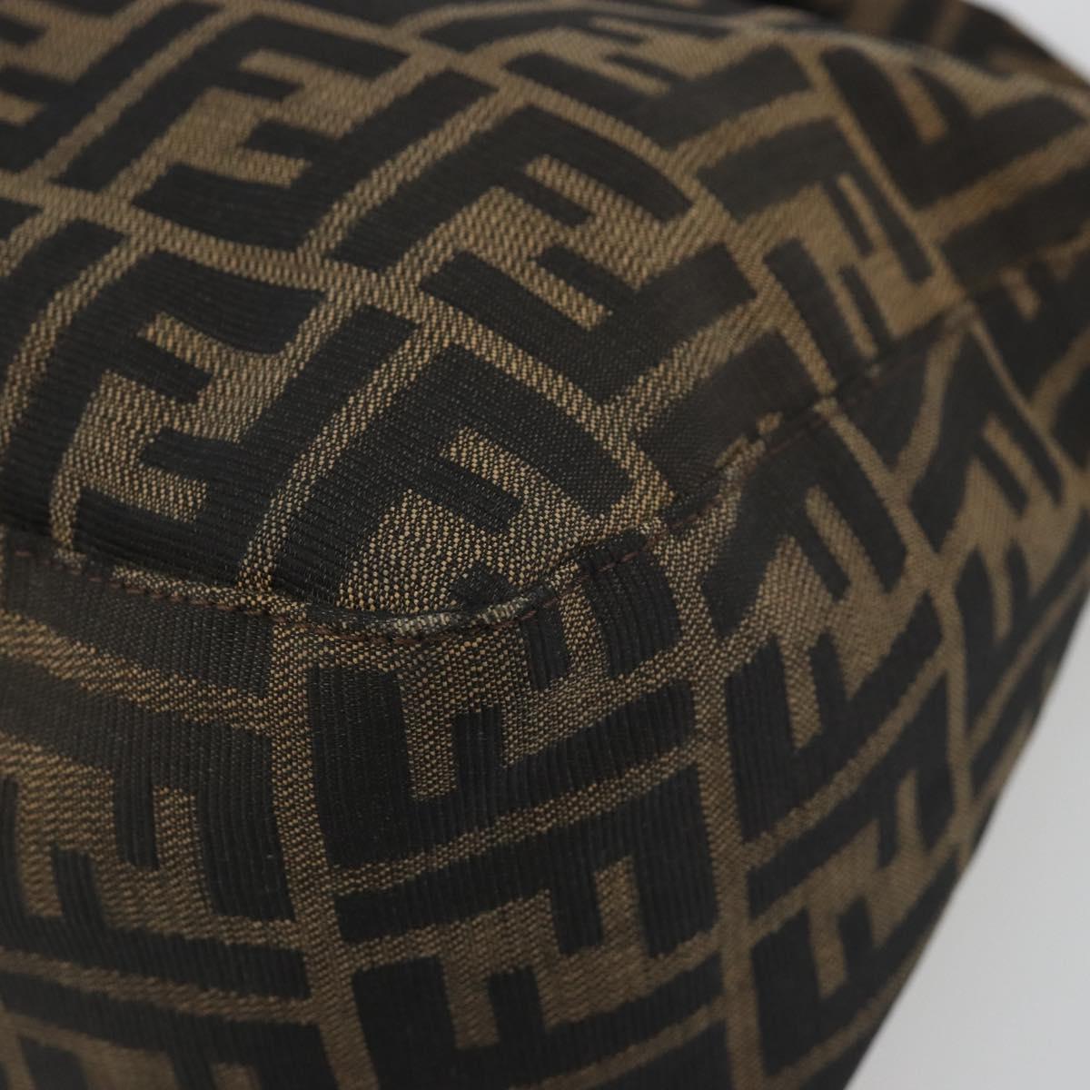 FENDI Zucca Canvas Mamma Baguette Shoulder Bag Brown Black Auth 193052V - Jerrillo image 9