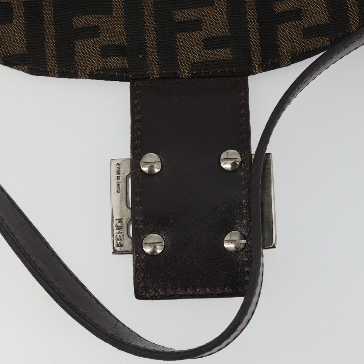 FENDI Zucca Canvas Mamma Baguette Shoulder Bag Brown Black Auth 193052V - Jerrillo image 10